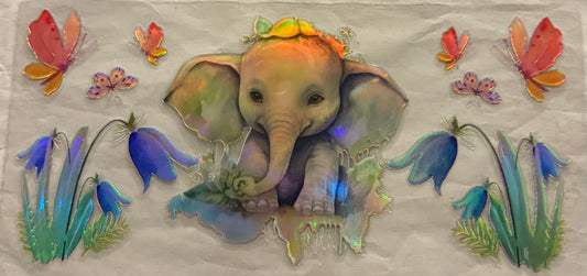 uvdtf  transfer wrap holo elephant floral