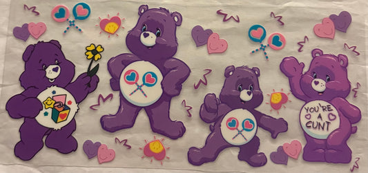 uvdtf  transfer wrap naughty purple carebear