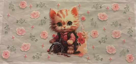 uvdtf  transfer wrap kitty cat floral