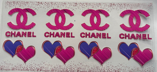 uvdtf  transfer wrap Chanel purple and pink hearts