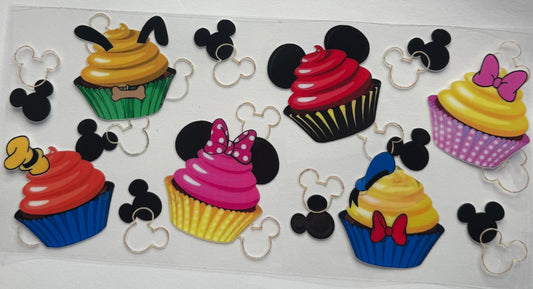 uvdtf  transfer wrap Disney cupcakes Mickey Mouse