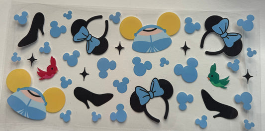 uvdtf  transfer wrap blue Cinderella