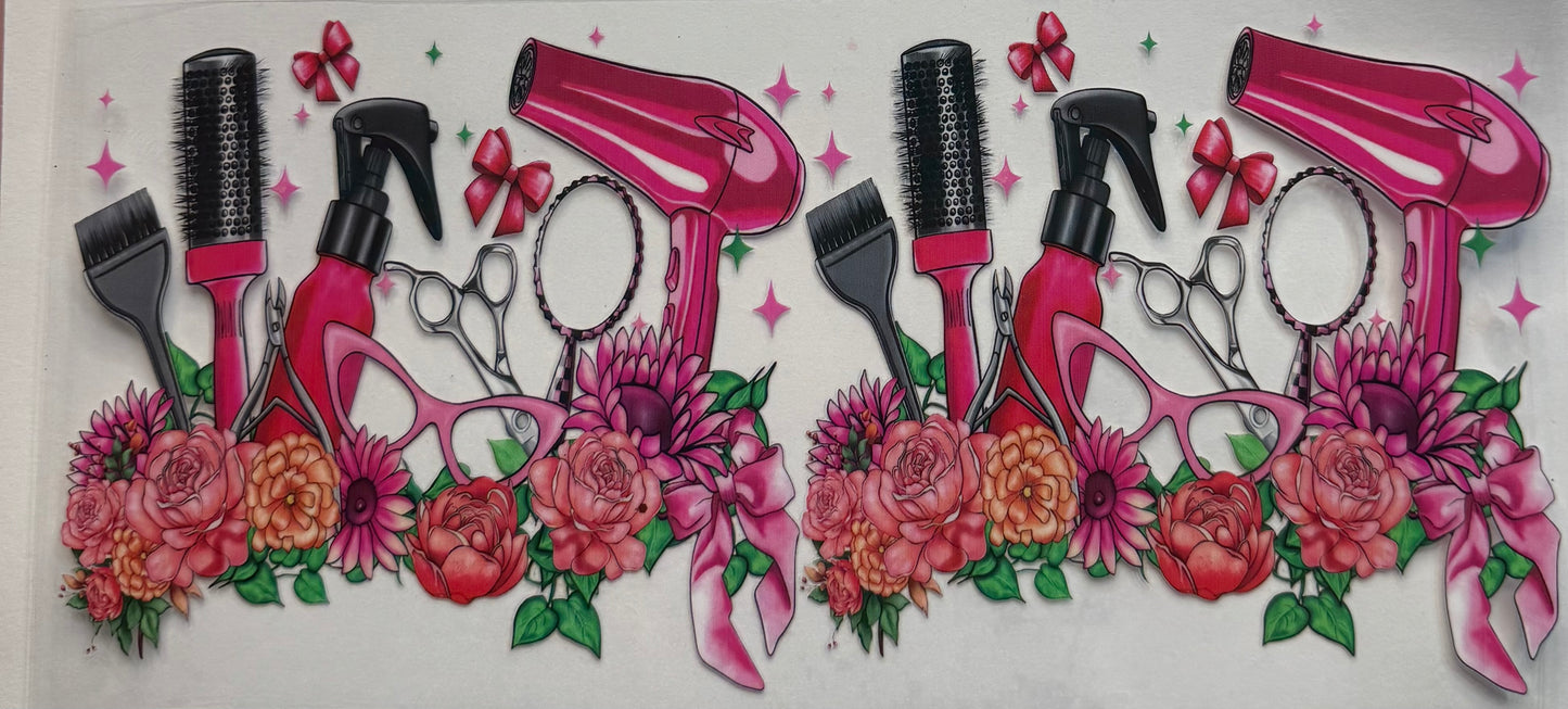 uvdtf  transfer wrap hair dresser and hair tools floral