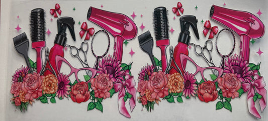 uvdtf  transfer wrap hair dresser and hair tools floral