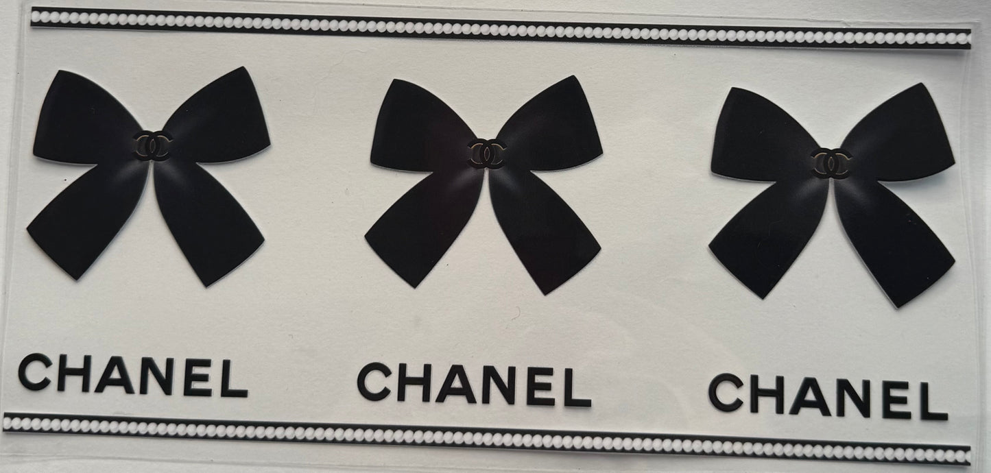 uvdtf  transfer wrap black Chanel with bows