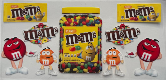 uvdtf  transfer wrap m&m candy with guys