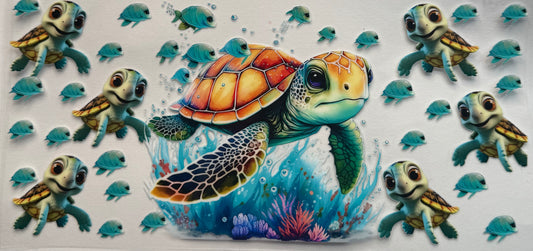 uvdtf  transfer wrap under the sea turtle with babies