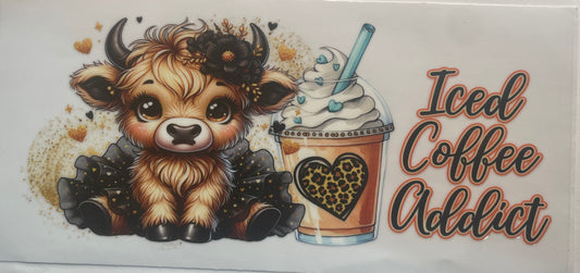 Cup wrap dtf highland cow/ice coffee