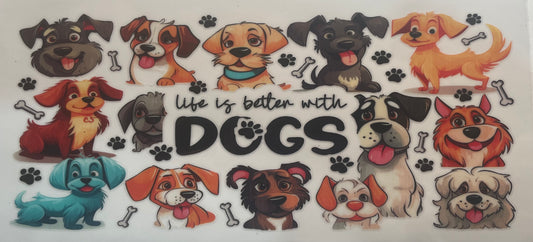 Cup wrap dtf dogs