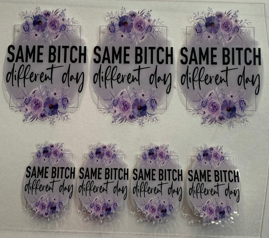 Mini Stanley keychains uvdtf wraps same bitch  floral
