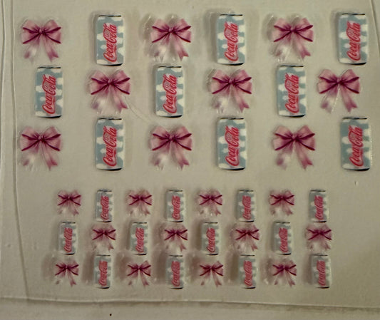 Uvdtf wraps Mini Stanley coke zebra with bows pink