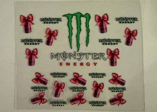Uvdtf wraps Mini Stanley Monster sign with pink monsters and bows