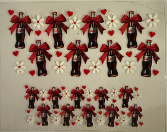 Uvdtf wraps Mini Stanley Diet Coke bottles red hearts and floral