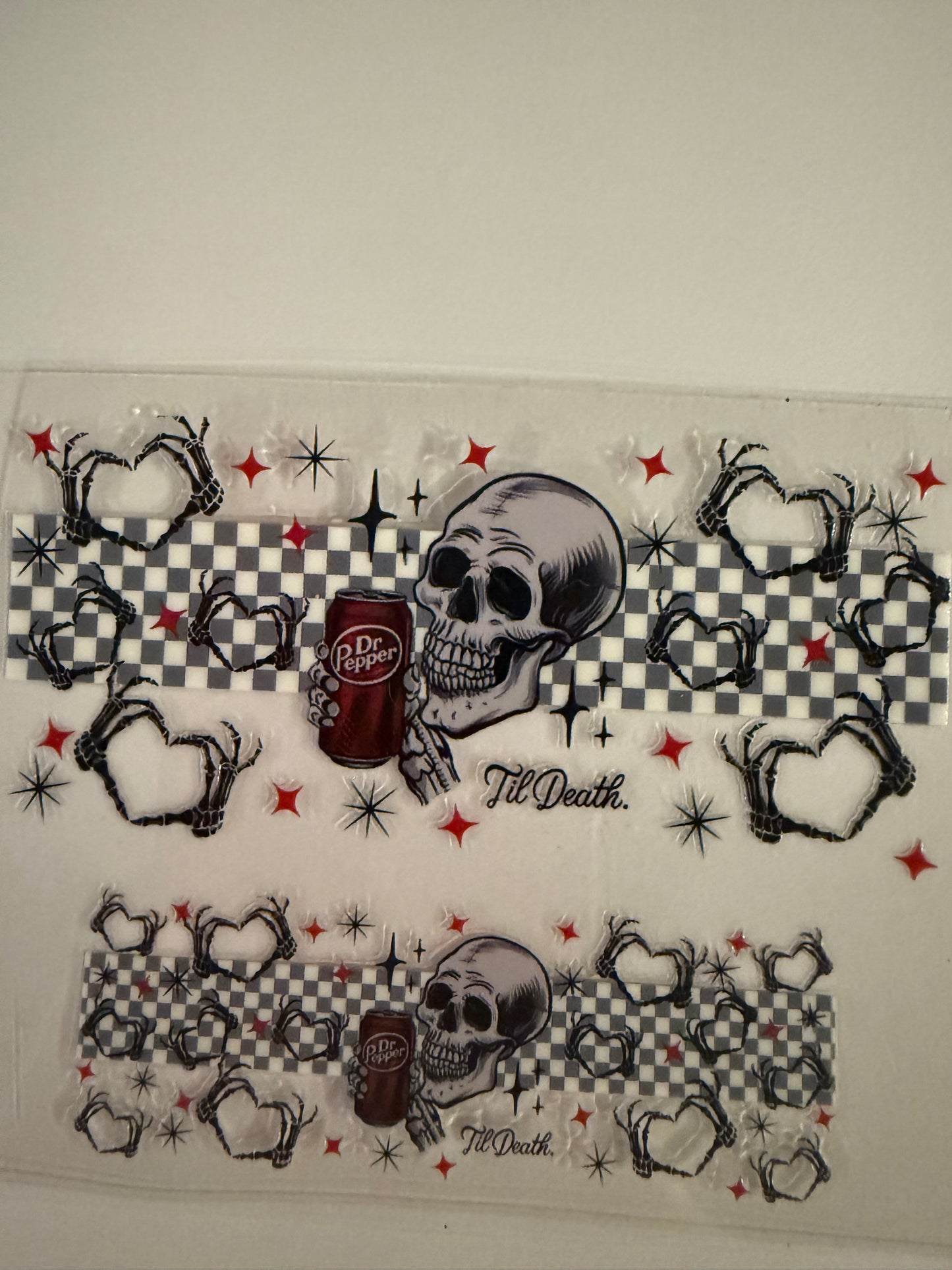 Uvdtf wraps Mini Stanley sr pepper skull head with checkered