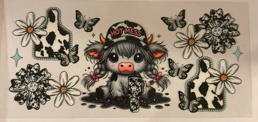 uvdtf  transfer wrap highland cow hot mess