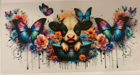 uvdtf  transfer wrap cow butterfly’s bath tub
