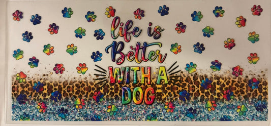 uvdtf  transfer wrap tie dye life is better with dogs