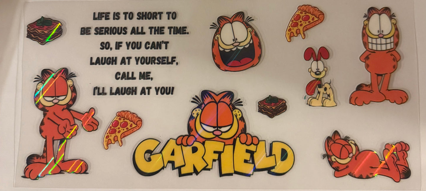 uvdtf  transfer wrap holo Garfield call me ill laugh at you