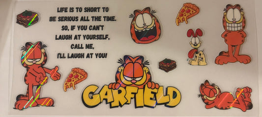 uvdtf  transfer wrap holo Garfield call me ill laugh at you