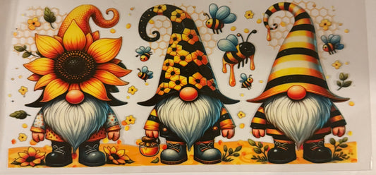 uvdtf  transfer wrap gnomes with bees sunflower