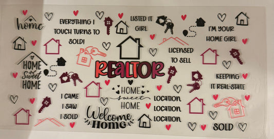 uvdtf  transfer wrap realtor job pink and purple