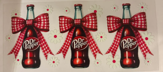 uvdtf  transfer wrap Dr Pepper soda  daisy with bows