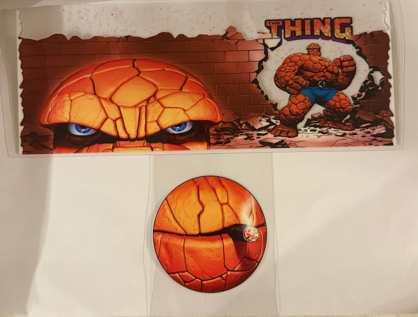 uvdtf  transfer wrap thing character with mouth for bottom of cup