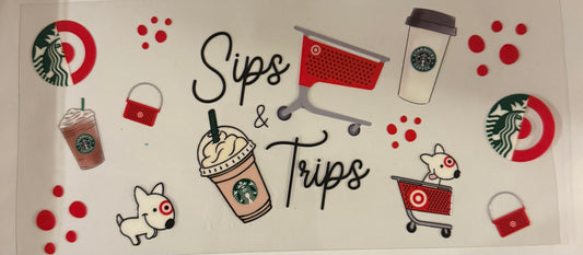 uvdtf  transfer wrap target Starbucks sips and trips