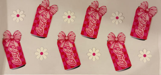 uvdtf  transfer wrap Coca Cola drink with bows and daisy