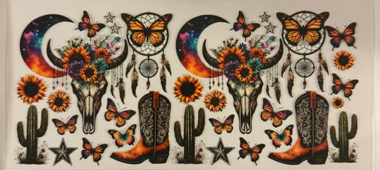 uvdtf  transfer wrap western butterfly moon