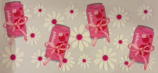 uvdtf  transfer wrap poppi soda with daisy and bows