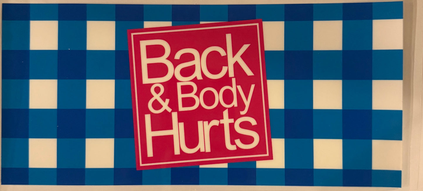 uvdtf  transfer wrap back and body hurts