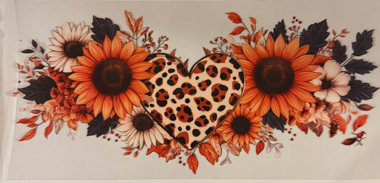 uvdtf  transfer wrap sunflower cheetah heart