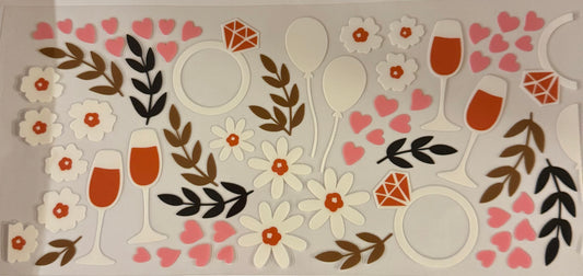 uvdtf  transfer wrap wedding pink and white