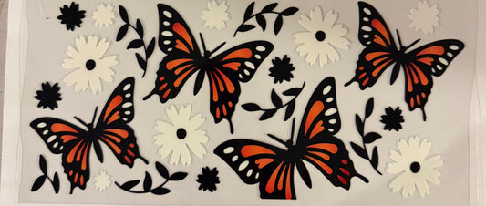uvdtf  transfer wrap orange butterfly