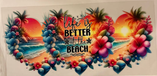 uvdtf  transfer wrap summer life is better at beach hearts floral