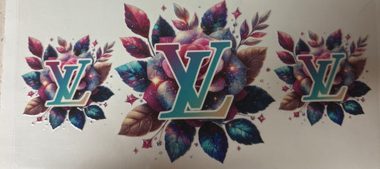 uvdtf  transfer wrap lv rose with rainbow