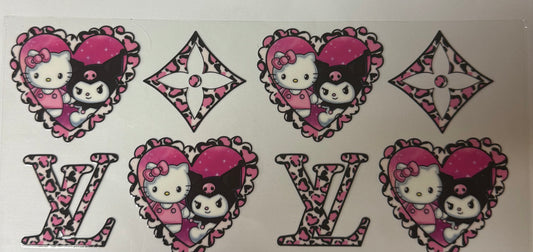 uvdtf  transfer wrap hello kitty lv with hearts