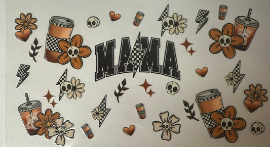 uvdtf  transfer wrap mama with skulls and coffee