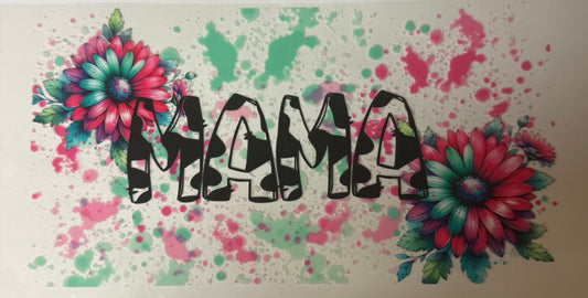 uvdtf  transfer wrap sunflower mama with paint splatter