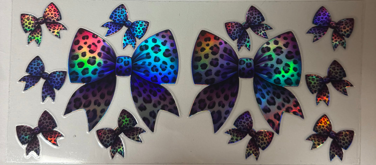 uvdtf  transfer wrap holo cheetah bows