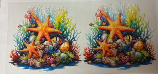 uvdtf  transfer wrap summer ocean under the sea starfish