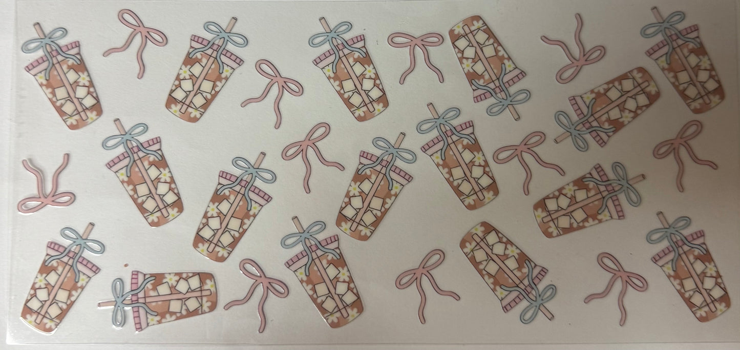 uvdtf  transfer wrap ice coffee cups with bows