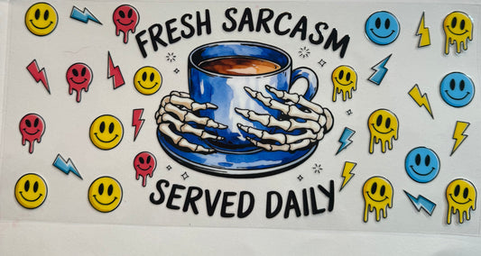 uvdtf  transfer wrap fresh sarcasm served daily with coffee cup and skull hands