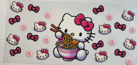 uvdtf  transfer wrap hello kitty with noddles