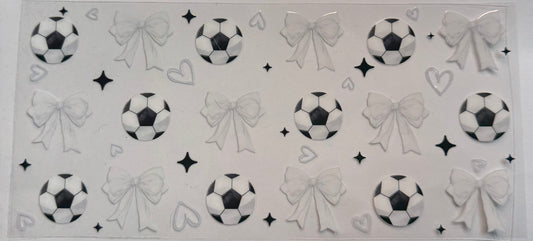 uvdtf  transfer wrap soccer with white bows