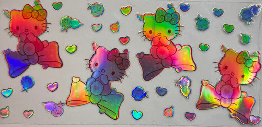 uvdtf  transfer wrap holo my melody hello kitty with candy and donuts