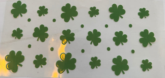 Cup wrap dtf 4 leaf clovers
