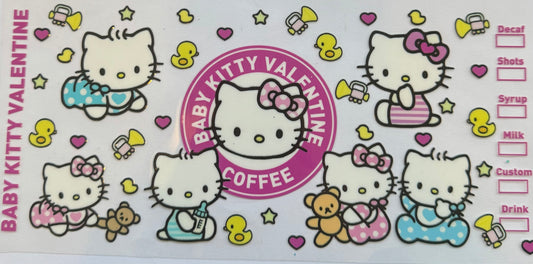 Cup wrap dtf valentines baby hello kitty Starbucks