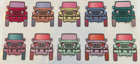 Cup wrap dtf colorful jeep
